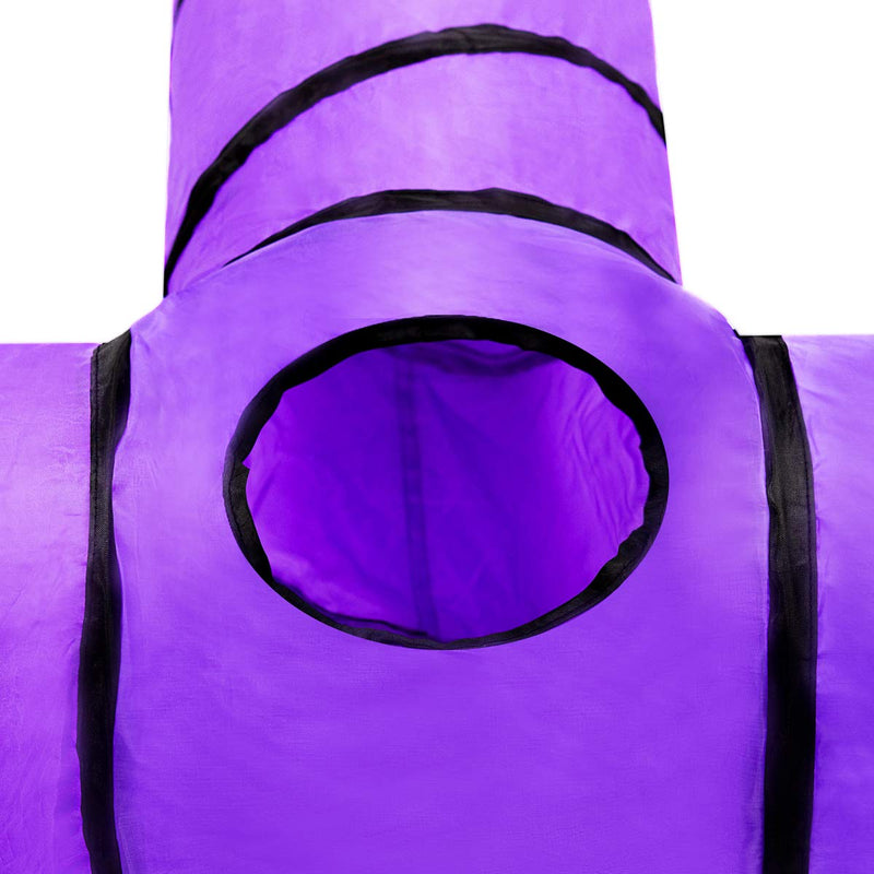 Pet Cat Tunnel Tube Cat Toys 3 Way Collapsible, Cat Tunnels for Indoor Cats, Kitty Tunnel Bored Cat Pet Toys Peek Hole Toy Ball Cat, Puppy, Kitty, Kitten, Rabbit, Purple - PawsPlanet Australia