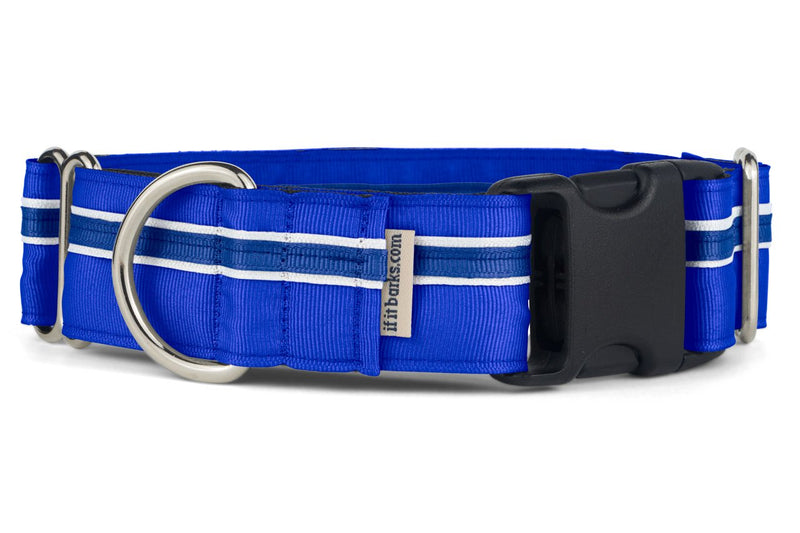 If It Barks - 1.5" Martingale Collar for Dogs - Adjustable - Nylon - Strong and Comfy - Ideal for Training - Made in USA Small w/Buckle Blueberry - PawsPlanet Australia