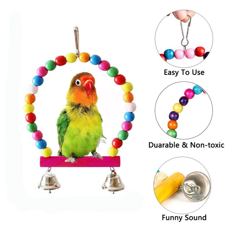 [Australia] - Qzc Bird Parrot Toys, 8pcs Bird Chewing Toys Bird Swing Hanging Toy for Parrots, Parakeets Cockatiels, Conures, Macaws, Love Birds, Finches 