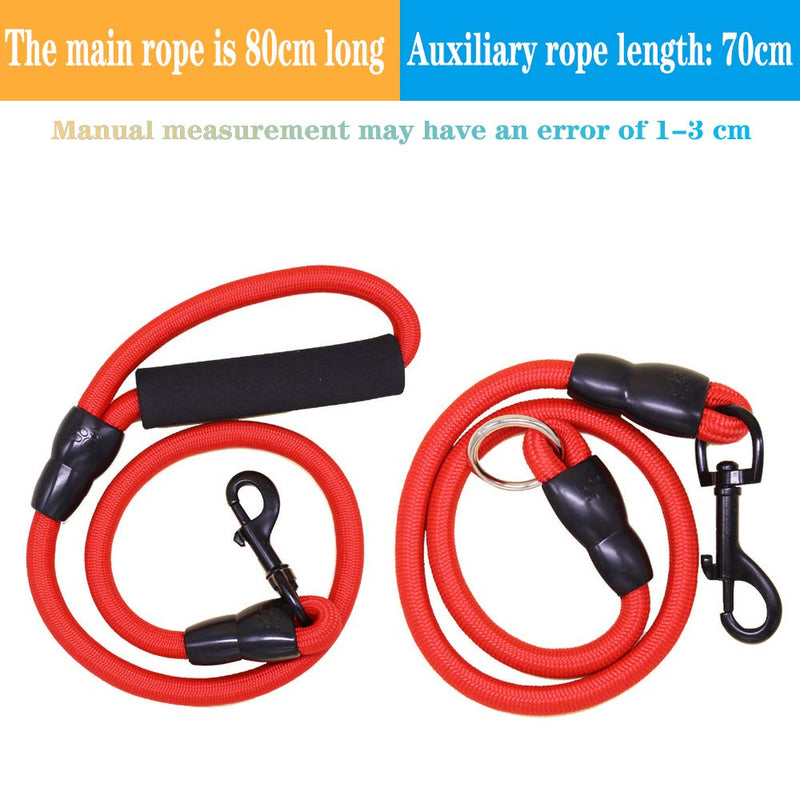 [Australia] - Heavy Duty Dog Leash Three Dogs, Detachable 3 in 1 Leash for Dogs 360° Swivel No Tangle with Soft Padded Handle, Suitable for Walking and Training Leashes for Two/Three Dogs Red 
