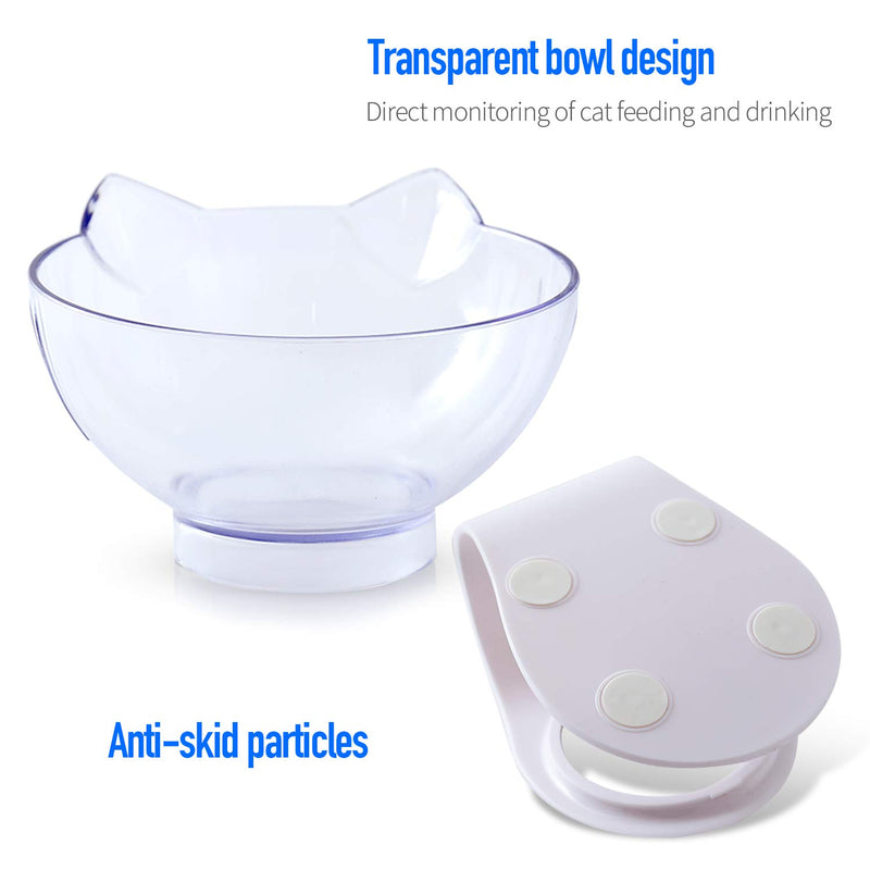 PETCUTE Cat Bowls Raised Cat feeder Bowl Cat Bowl With Raised Stand Pet Feeding Bowl Cat Food Bowl Single bowl - PawsPlanet Australia