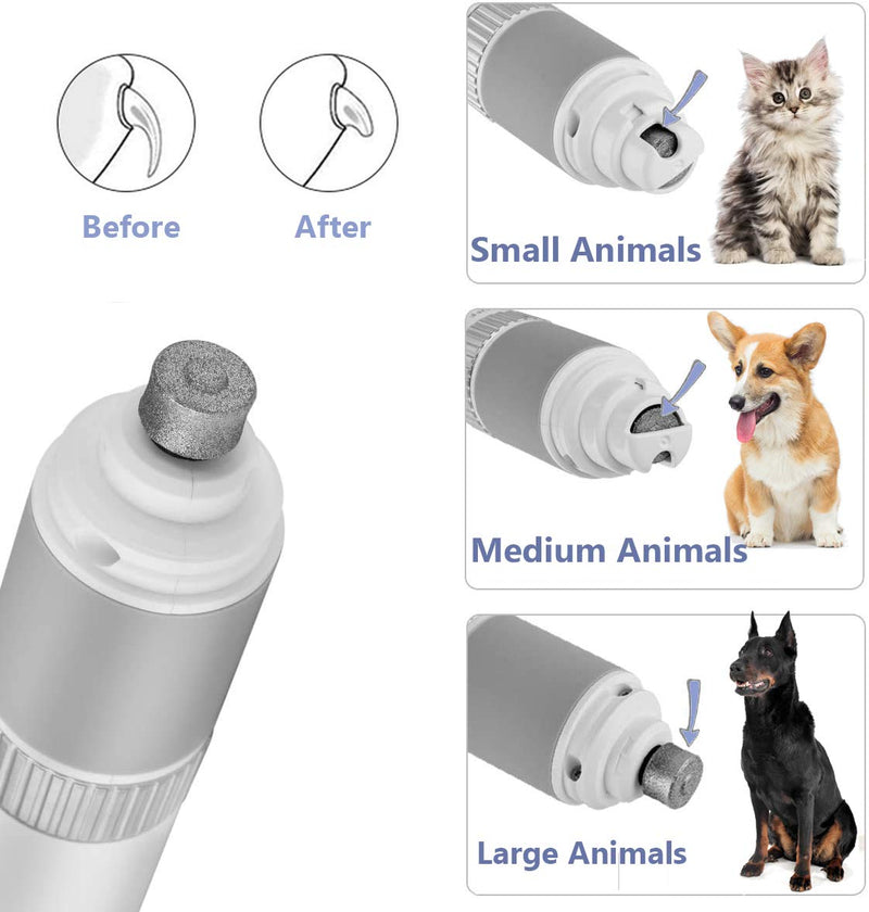 [Australia] - Painless Dog Nail Grinder Rechargeable Electric Dog Nail Trimmers with 20h Working Time, Upgrade Stepless Speed Regulation Dog Nail Grinder for Large Medium Small Dogs and Cats 
