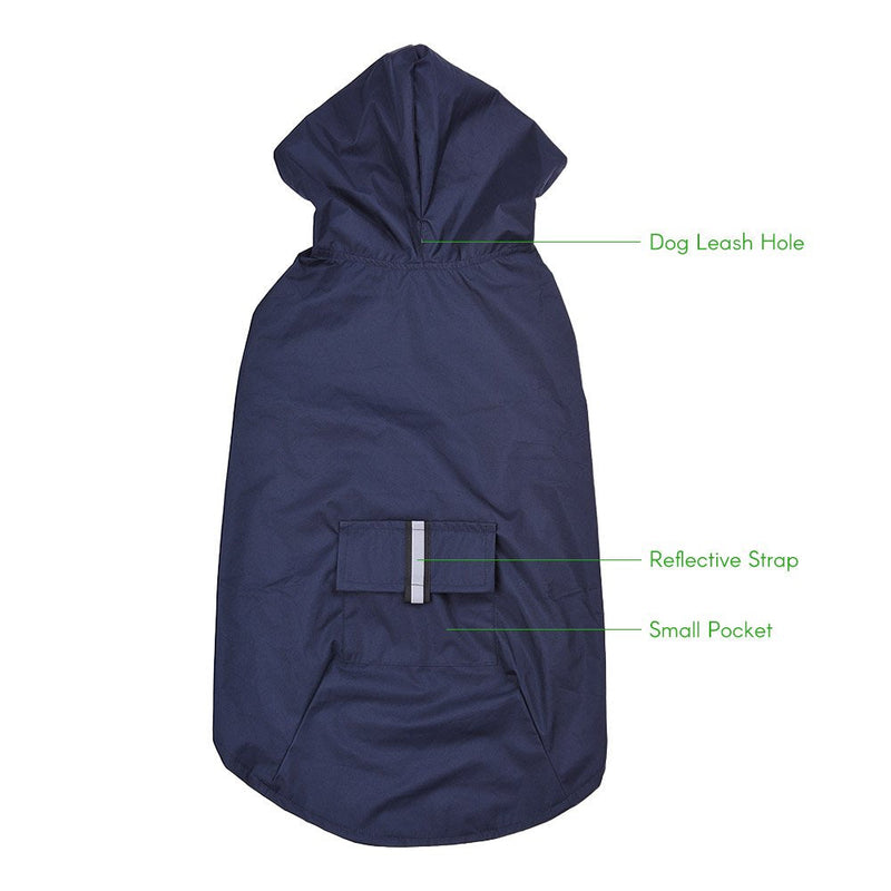 Decdeal 5XL Reflective Pet Dog Rain Coat Raincoat Rainwear with Leash Hole for Medium Large Dogs - PawsPlanet Australia