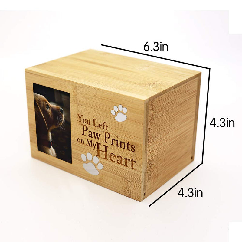 [Australia] - ENBOVE Pet Urns,Photo Frame Funeral Cremation Urns,Ash Urns for Dogs, Small Animal Urn,Burly Wood Keepsake Memorial Urns（6.3 X 4.3 X 4.3 ） 