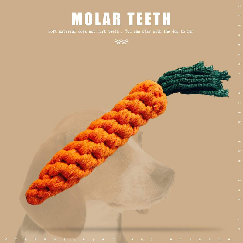 SENDILI Carrot Dog Toy - 3Pcs Puppy Chew Toys Dog Chew Toys Carrot Braided Rope for Dog Teeth Cleaning - PawsPlanet Australia