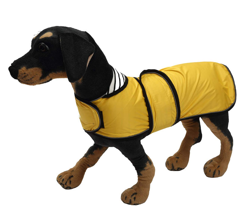 Morezi Dog Raincoat with Reflective Bar, Rain/Water Resistant, Adjustable Vest - Stylish Premium Dog Raincoats for Dachshunds - Yellow - Large - PawsPlanet Australia