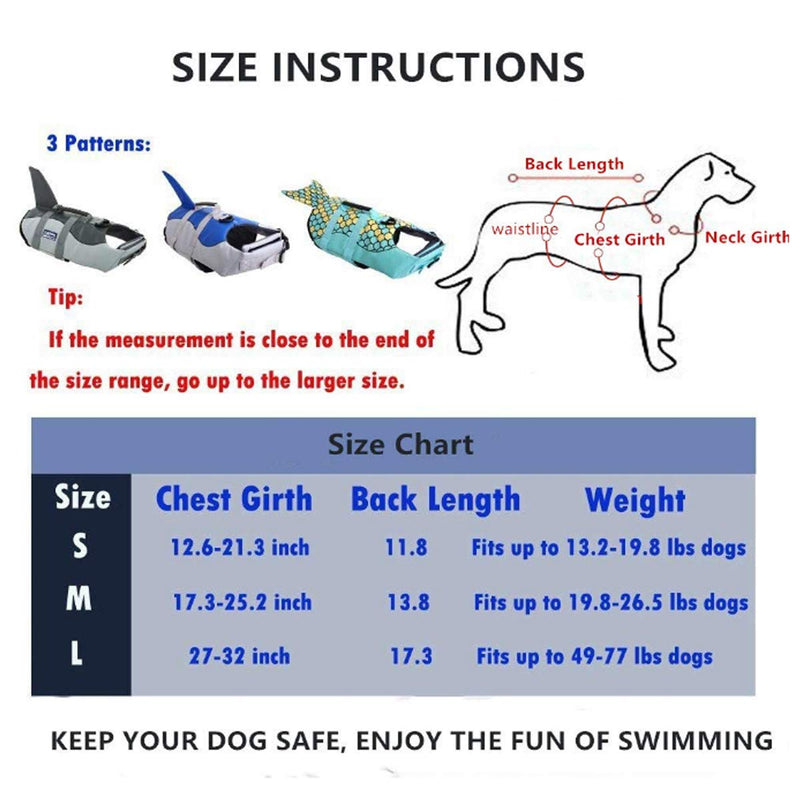 Dog Life Jacket Vest, Dog Floatation Vest Swimming Rescue Device Pet Lifesaver Life Preserver Swimsuit with Adjustable Strap and Rescue Handle (S) S - PawsPlanet Australia