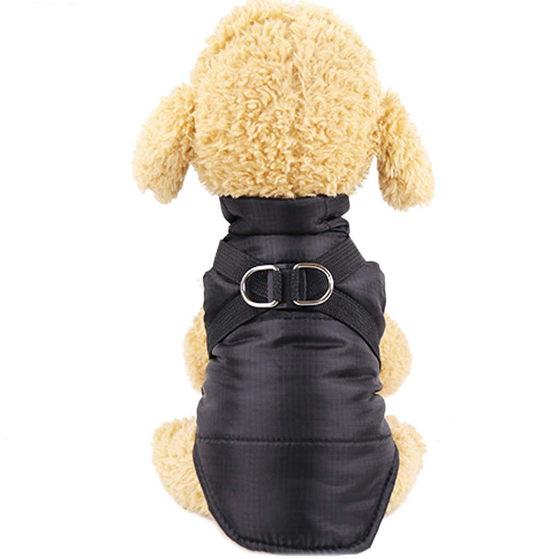 AMVEEDI Winter Coats for Dogs Windproof Waterproof Cold Dog Jacket with Straps Adjustable Warm Apparel Dog Athletic Vest (Black, XS) X-Small Black - PawsPlanet Australia