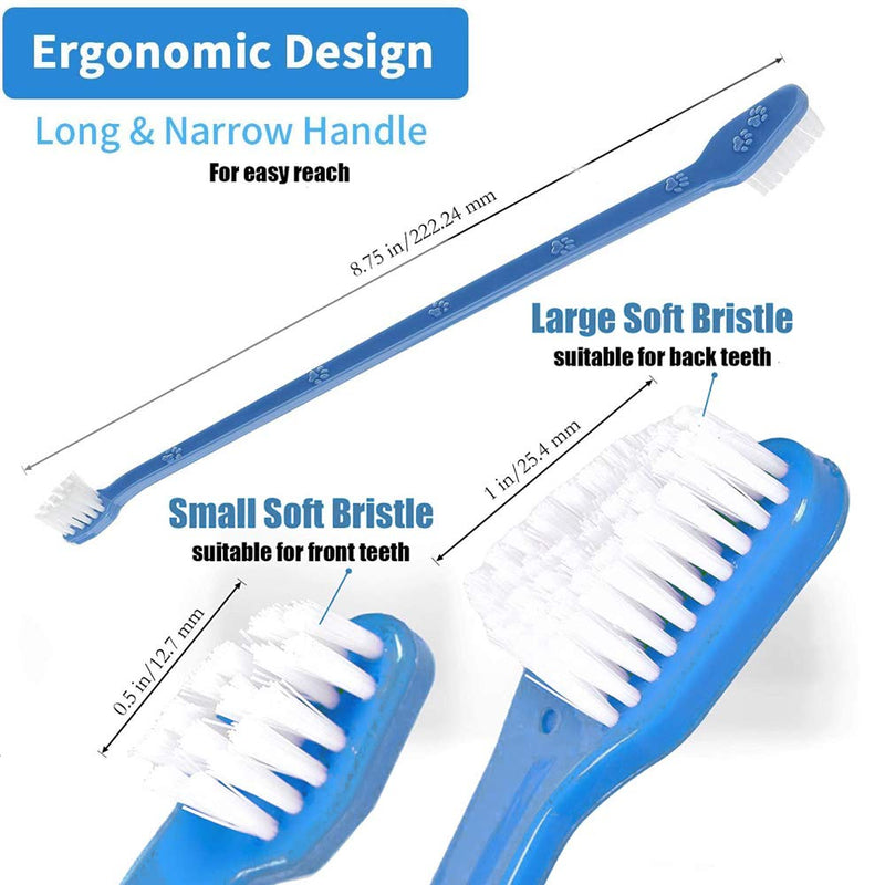 Dog toothbrushes, toothbrushes for dogs, pet toothbrush, double head soft toothbrush, dog toothbrush, dental care for dogs, removes deposits and tartar - PawsPlanet Australia