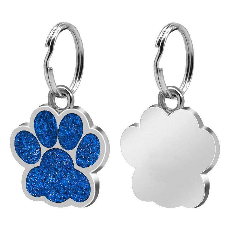 7 Pieces Personalised Engraved Id Pet Tags Glitter Paw Design Quality 27mm Dog Tags (Purple, Green, Gold, Silver, Blue, Pink, Red) - PawsPlanet Australia