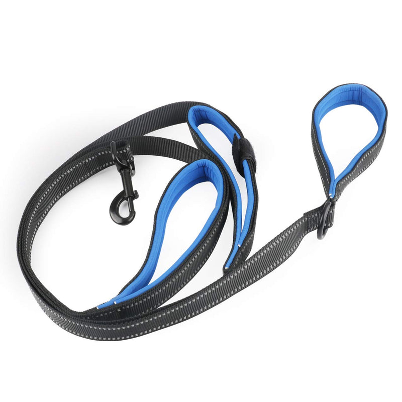 [Australia] - Idepet Dog Leash 3 Handles 6ft Traffic Padded - Pet Training Walking Lead Heavy Duty Reflective Leash for Large,Medium and Small Dogs Blue 