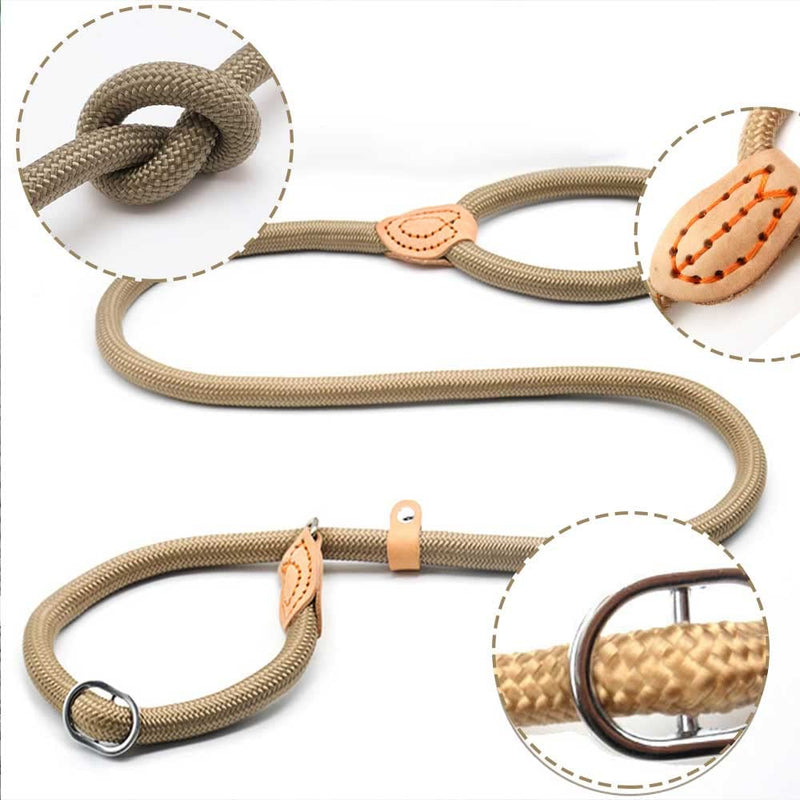 2 Pack Retriever Leashes for Small Dogs Dog Leash Durable Adjustable Nylon Training Leash for Small Medium Dogs Khaki Black Medium - PawsPlanet Australia