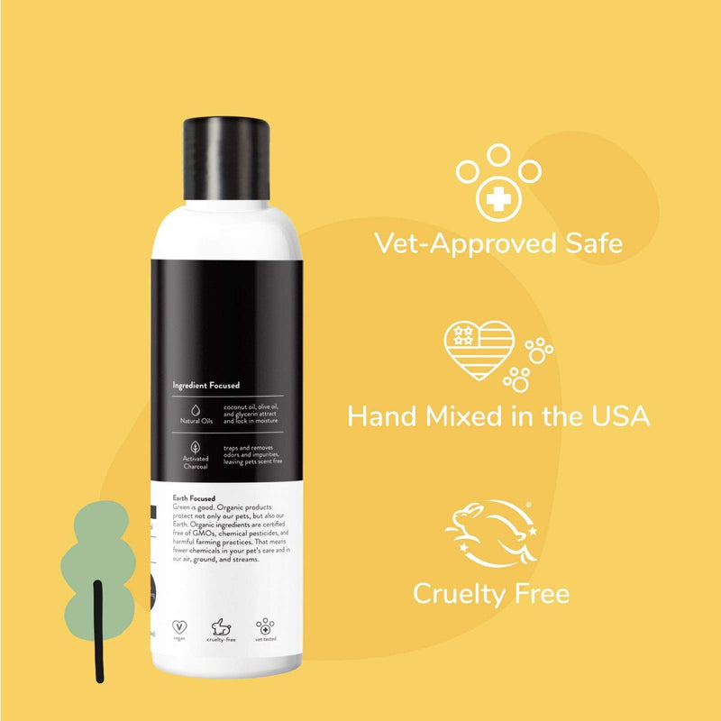 [Australia] - kin+kind Organic Dog Skunk Shampoo Activated Charcoal Odor Eliminator (12 fl oz) - Safe for Dogs and Cats, Removes Skunk Odor - Natural Blend with Coconut and Olive Oil - Hand-Mixed in The USA 