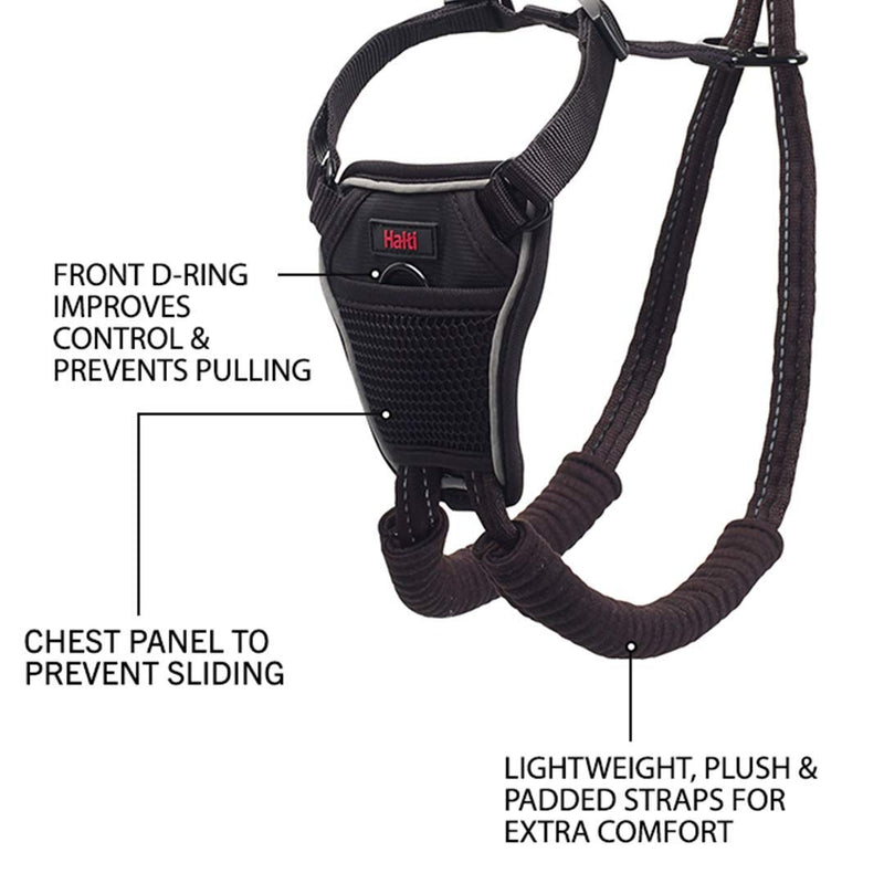 Halti No Pull harness and training leash combo pack, stops dog pulling on walks with Halti, including large Halti No Pull harness and double-sided leash, black (14329W) Large Harness - PawsPlanet Australia