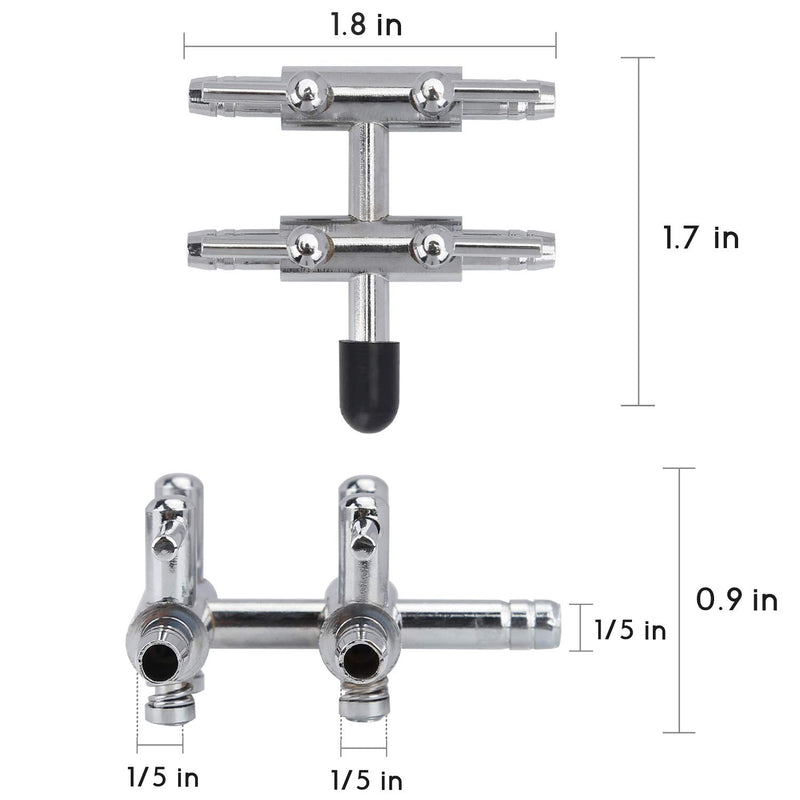 Pawfly Cross Aquarium Gang Valve Air Flow Control Lever Valve 4-5 Way Distributor Splitter with Check Valves Suction Cups Airline Connectors for Fish Tank Cross Style - PawsPlanet Australia