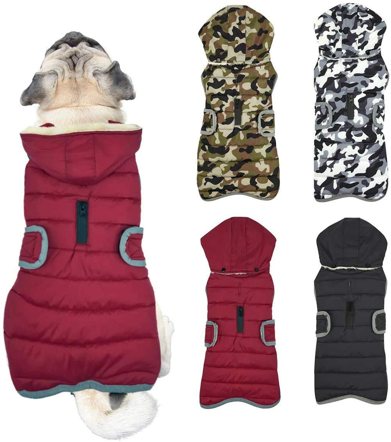 Etechydra Reflective Dog Jacket with Removable Hat, Waterproof Winter Fleece Warm Jacket Dog Coat, Dog Jackets Coat Hoodie Dog Jacket for Small Medium and Large Dogs, Red, XS - PawsPlanet Australia