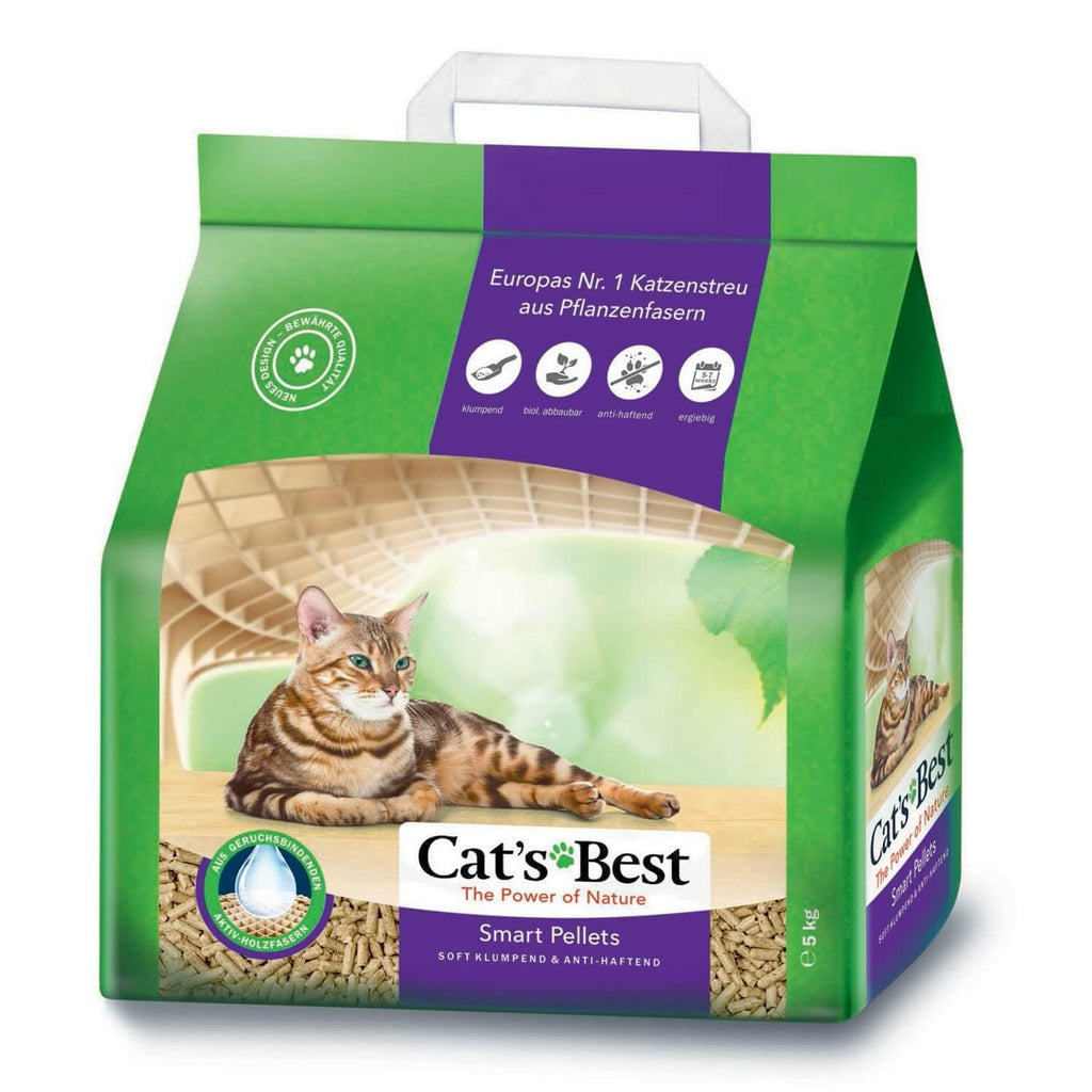 Cat's Best Smart Pellets, 100% plant-based cat litter, innovative clumping litter for cats made from non-stick active wood fibers - stops carry-out, 5 kg / 10 l 10 l / 5 kg - PawsPlanet Australia