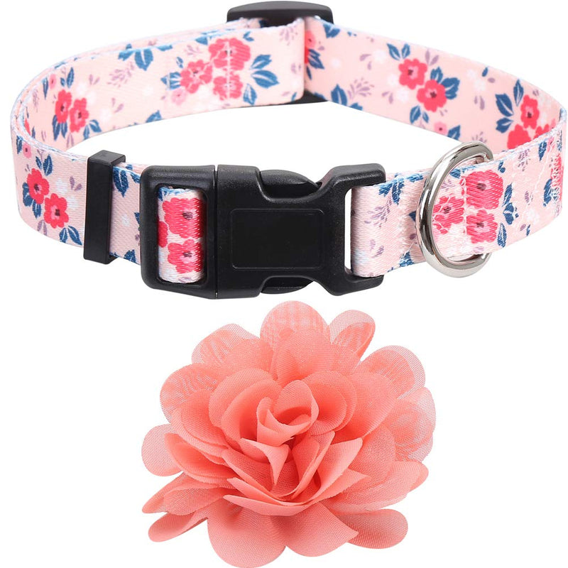 2 Pack Dog Collar Floral with Removable Flower Adjustable Nylon Pet Collars Small - PawsPlanet Australia