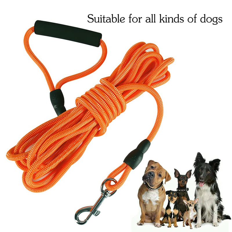 Vivifying Dog Check Cord, 20FT/6M Floatable Long Dog Training Rope with Handle for Beach, Lake (Orange) - PawsPlanet Australia