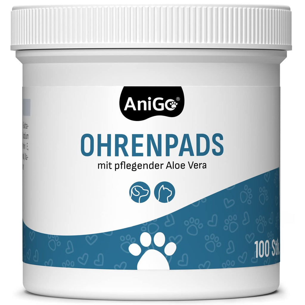 AniGo Ear Cleaning Pads for Dogs & Cats Pack of 100 - Particularly soft and mild cleaning cloths for ear hygiene, gentle ear cleaner for care and cleaning - PawsPlanet Australia