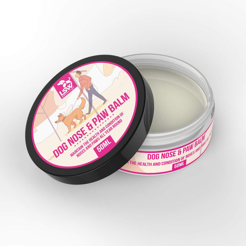 LSW Pet Design Dog Paw & Nose Balm (50ml) for Cracked, Rough, Itchy & Dry Paw Pads – Non Sticky, Lick Safe, – Natural Heals, Moisturises & Nourishes – Pet Balm Butter - PawsPlanet Australia