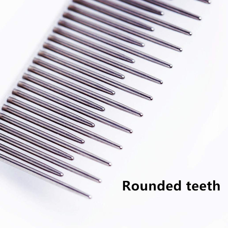 Pet Comb, Long and Short Teeth Comb for Dogs & Cats, Pet Hair Comb for Home Grooming Kit, Removes Knots, Mats and Tangles - PawsPlanet Australia