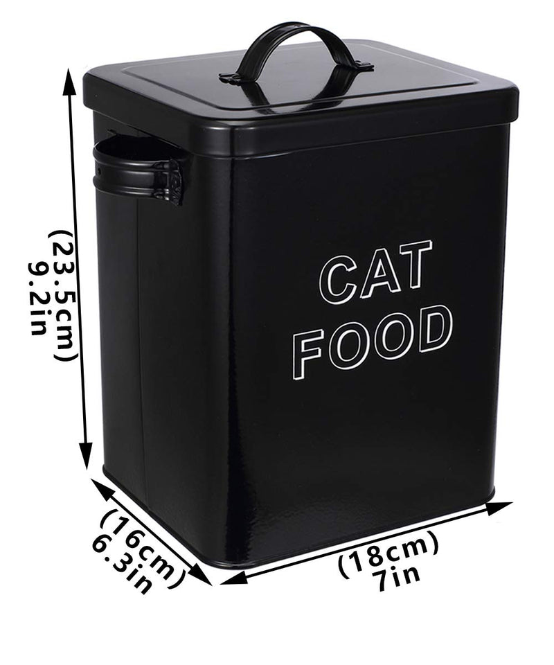 Morezi Dog Treat and Food Storage Tin with Lid and Serving Scoop Included - Cream Powder - Coated Carbon Steel - Tight Fitting Lids - Storage Canister Tins Black Cat Food - PawsPlanet Australia