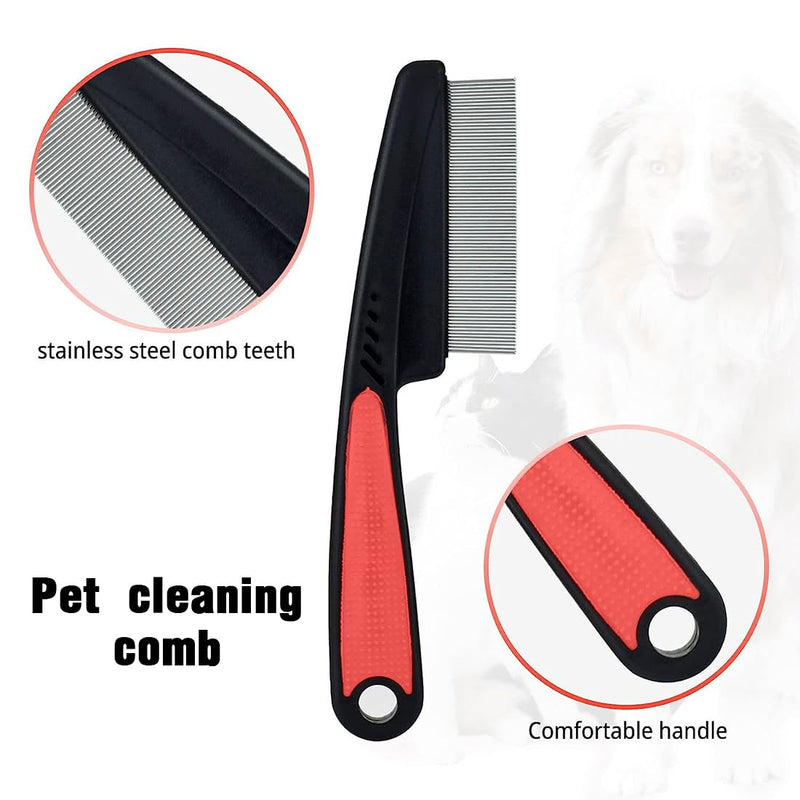 2 pieces flea comb, flea comb for cats and dogs, lice comb dust comb, lice comb dust comb for dogs cats, effective against fleas and lice, professional flea comb for dogs and cats - PawsPlanet Australia