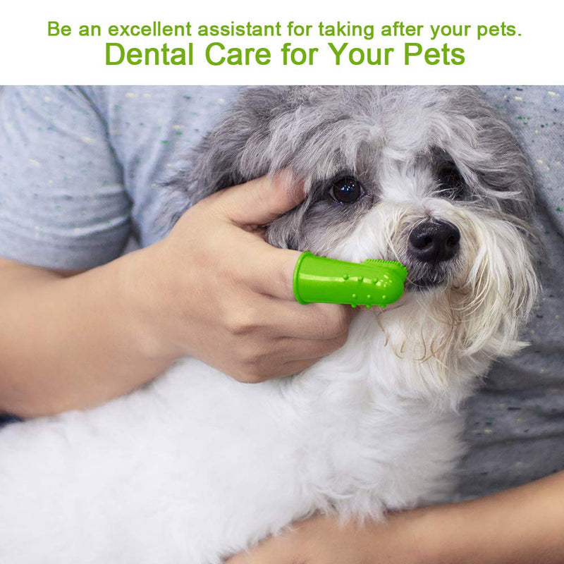 CAM-ULATA Dog Cat Toothbrush Finger 12pcs Set Dental Hygiene Brushes Food Safety Soft Silicone Pet Finger Toothbrush for Puppy Doggy Dog Type C - PawsPlanet Australia