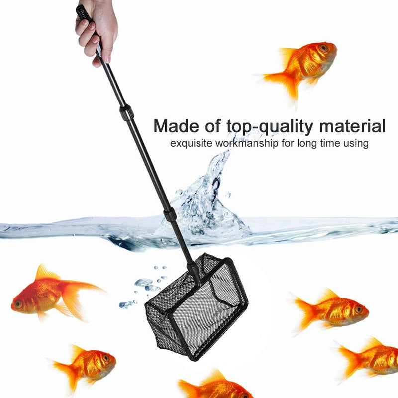 [Australia] - Yutiny Aquarium Fishing Net Retractable Fishing Net Square Fish Shrimp Net Fish Tank Fish Landing Net for Fish Catch and Release M 