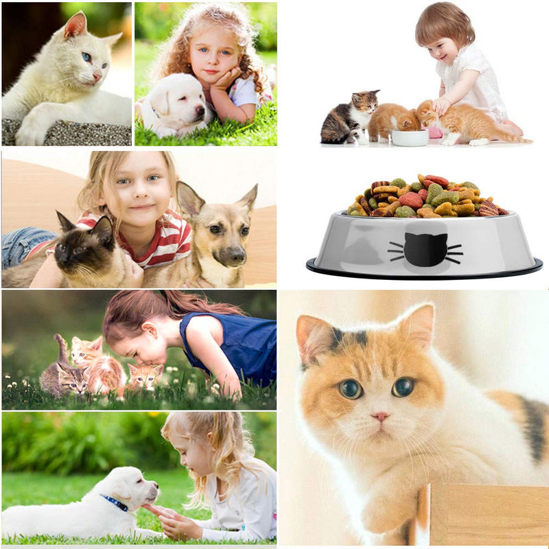 SaponinTree Stainless Steel Pet Cat Bowl, 2 Pack Food Grade Feeding Bowl Non Skid with Natural Rubber Base for Small Dogs Cats 2 Pcs - PawsPlanet Australia