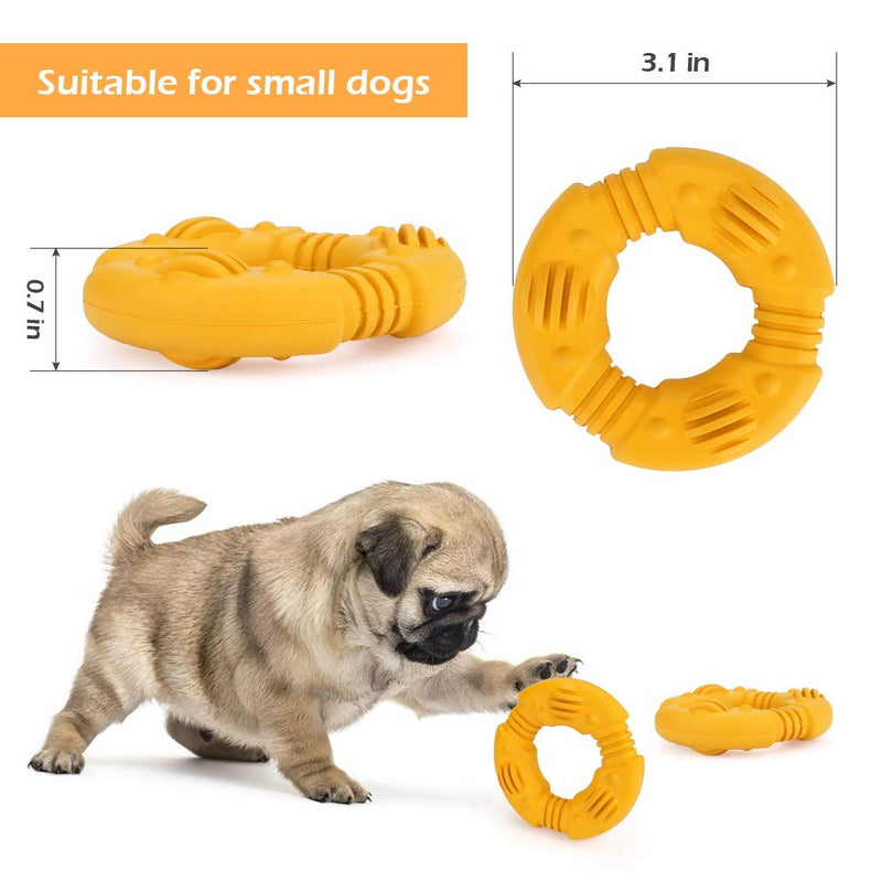 [Australia] - Intsun Small Dog Chew Toys for Aggressive Chewers, Ultra-Tough Durable Puppy Chew Toy, Natural Rubber Teething Chew Toy for Small & Medium Dog 