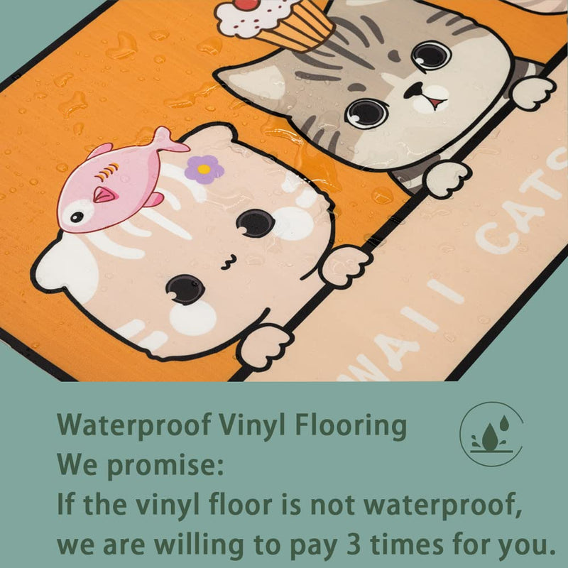 Waterproof Cat Dog Lovely Feeding Pet Mats Pet Food Bowl Placement for Puppy Kitten Dish, 40x60cm - PawsPlanet Australia