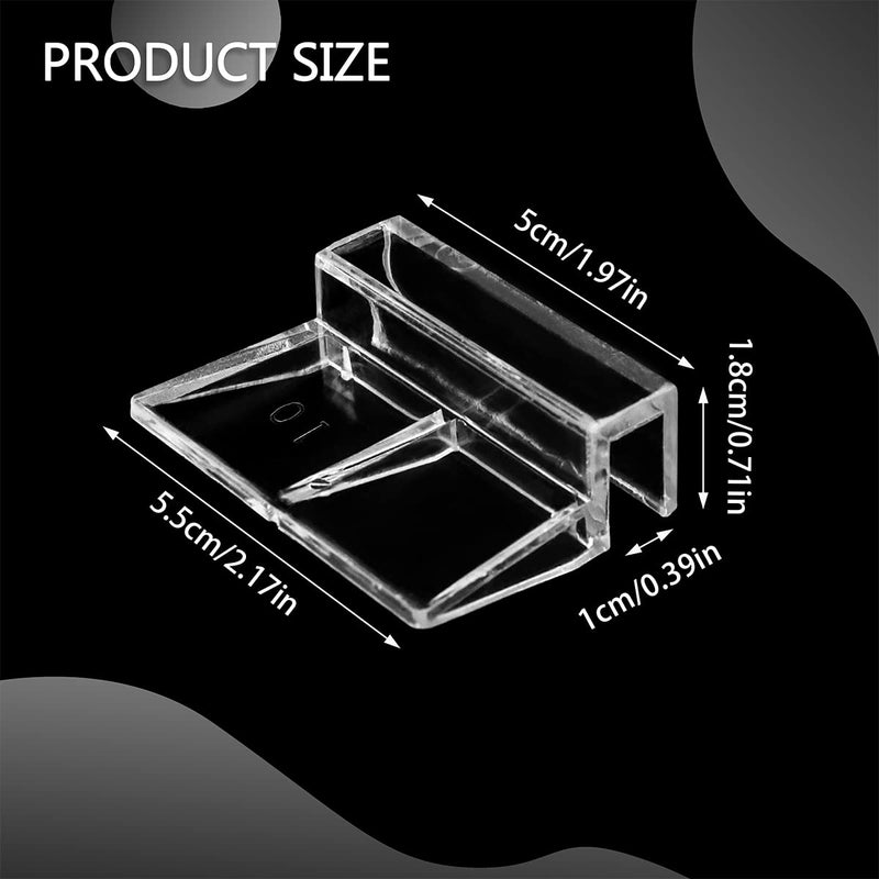 LEEFONE 16 PCS 10mm Acrylic Aquarium Cover Clip, Clear Fish Tank Glass Cover Clip Support Holder Universal Lid Clips for Rimless Aquariums - PawsPlanet Australia