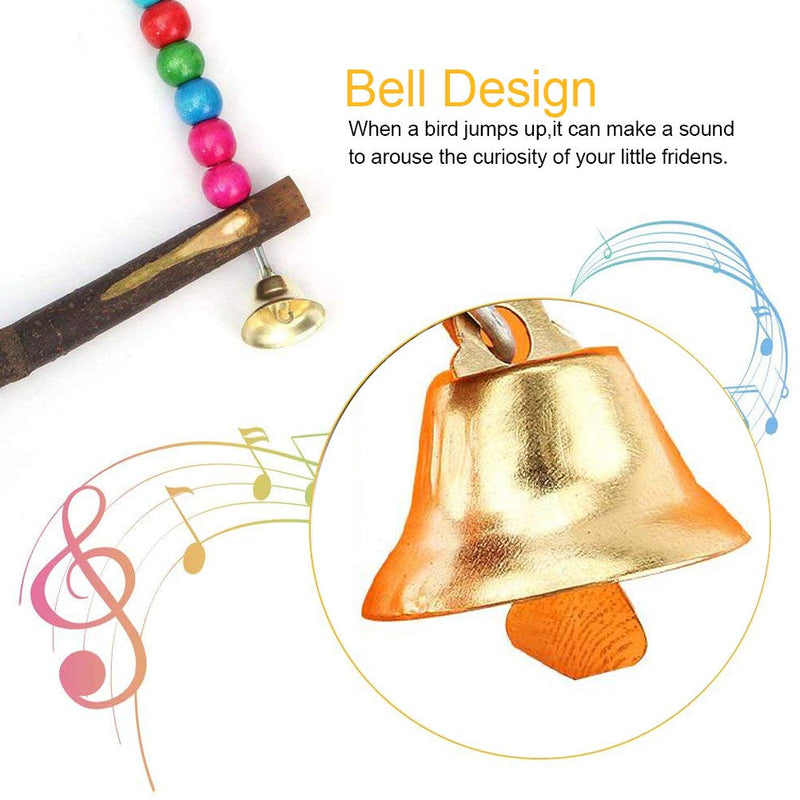 HEEPDD Bird Swing, Colorful Beads Parrot Standing Perch Hammock Hanging Toy with Bells Cage Accessories for Medium and Small Parrots Finch Lovebird - PawsPlanet Australia