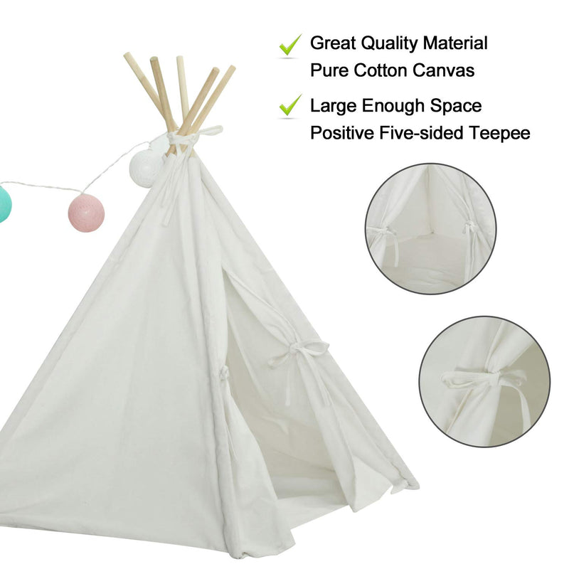 [Australia] - Dog Teepee Tent for Dogs & Cats Cute Pet Teepee with Mat, Portable Dog Tents 24inch Dog House Indoor Outdoor 