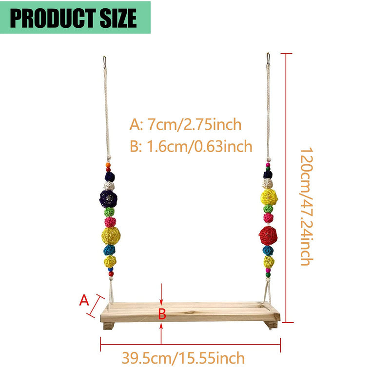 X-zoo Chicken Swing Perch, Natural Wood Hanging Swing Toys for Chicken Coop/Birdcage, Bird Swing Large for Hens, Parakeets, Macaw - PawsPlanet Australia