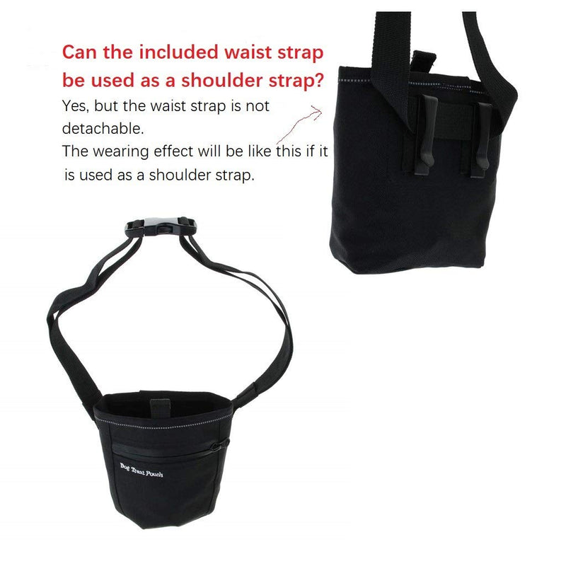 eBasics Dog Treat Pouch for Training Doggie Puppy Treat Snack Bags Reward Pouch Bait Bag Dog Treat Carrier Holder with Clip Waist Belt Magnetic Opening Black - PawsPlanet Australia