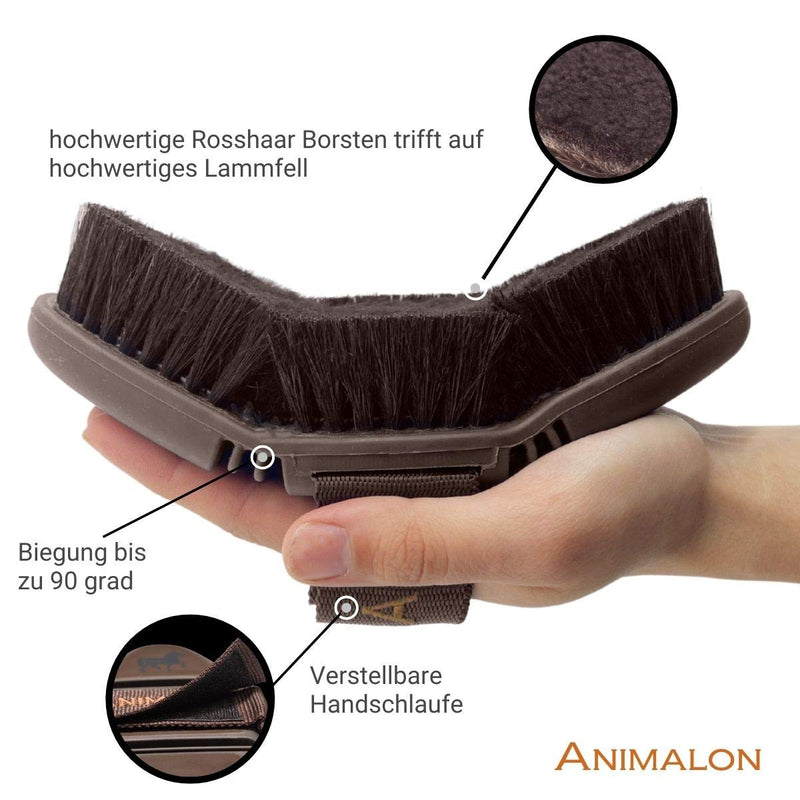 Animalon CareFlex Lambskin Brush | Flexible & ergonomic horse brush made of lambskin and horsehair | Horse body brush | Horse Accessories | Innovative grooming supplies for horses - PawsPlanet Australia