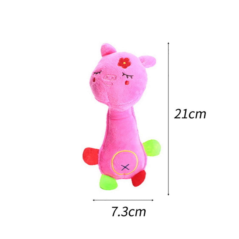 Bark and Purr Pet Dog, Cat Funny Fleece Toy, Durable, Squeak sound Packet of 3, Colours Pink, Yellow, Brown Size 21 cm L 7.3 cm W - PawsPlanet Australia