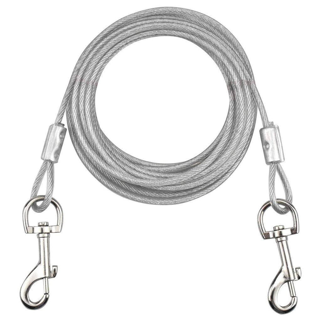 NATUCE 16.4ft (5M) Tie Out Cables for Dogs, Tie-Out Leashes for Dogs, Pet Tie Out Cables up to 176lbs, for Small Medium or Large Dogs (White) White 5 Meters - PawsPlanet Australia