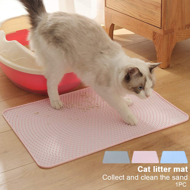 Amusingtao Dog Cat Food Feeding Scratcher Mat, Non Slip Waterproof Silicone Paws Cat Litter Mat,Silicone Pet Food Tray Mat for Floors, Scratch Pad for Cat Grinding Claws & Protecting Furniture Blue - PawsPlanet Australia