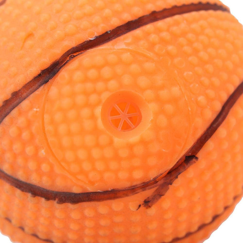 Dog Toy Balls, Pet Training Playing Chewing Rubber Balls Interactive Bite Resistant Squeaky Ball for Pets Puppy Dog Cat Reward Fetch Play(Basketball) Basketball - PawsPlanet Australia