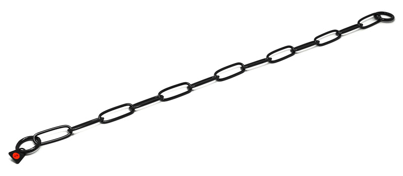 Herm Sprenger Black Stainless Steel Long Link Fur Saver Dog Training Collar No-Pull Slip Chain for Small Medium Large Dogs for Easy Control Made in Germany 20in (50cm) x 3mm - PawsPlanet Australia