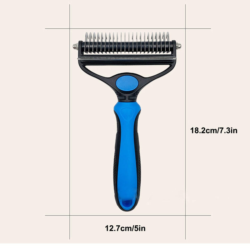 SUOXU Pet Grooming Dematting Comb ?Dog Brush & Cat Brush 2 in 1 Professional Pet Grooming Tool Dual Head Comb,Pet Grooming Undercoat Rake, Dog Dematting Tool- Removes Easy Knots Hair (Dense comb) Dense comb - PawsPlanet Australia