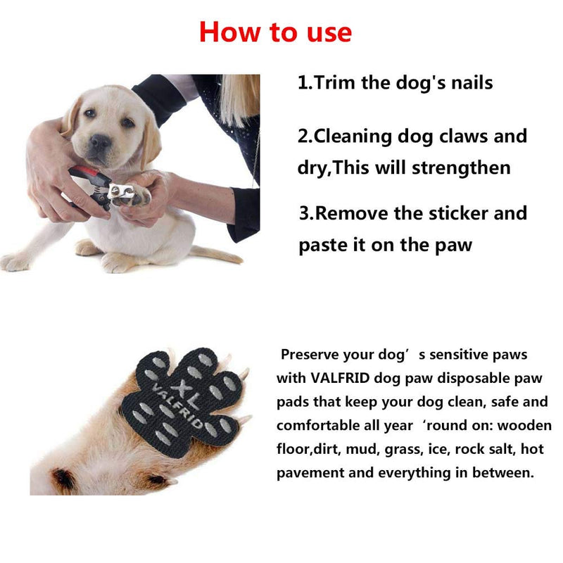VALFRID Dog Paw Protector Rugged Anti Slip 24 Pieces,Disposable Self Adhesive Resistant Dog Shoes Booties Socks Replacemen S S-3.3*3.9cm,(0-5kg) - PawsPlanet Australia