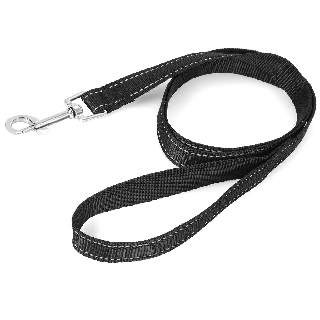 Molain Reflective Dog Leash 120 x 2.5cm Nylon Leash Heavy Duty Training Leash with Metal Clasps Leash for Puppies, Dog Training Leash for Small Medium Large Dogs Dog Accessories 2.5*120cm Black - PawsPlanet Australia