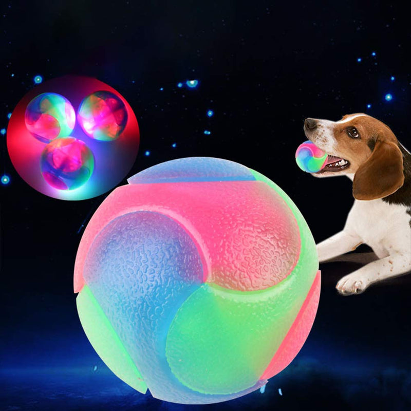 UKCOCO 3Pcs Pet Colorful Rubber Balls, Luminous Balls, Puppy Rubber Tennis Ball, Teeth Cleaning Glittery Toys, Dog Durable Chew Balls - PawsPlanet Australia