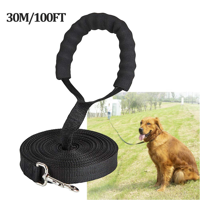 Training Leads for Dogs - Nylon Long Training Dog Leash Long Dog Recall Lead, Long Line for Dog Tracking Training, Long Lead Leash for Pet Recall Obedience with Comfortable Padded Handle (30M/100ft) 30M/100ft - PawsPlanet Australia