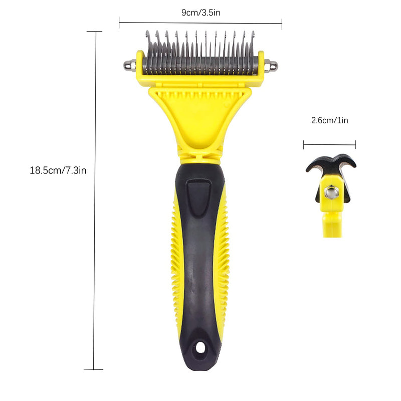 12 + 23 pet stainless steel comb double-sided, Grooming products for dogs, removes undercoat & tangles, massage effect. - PawsPlanet Australia